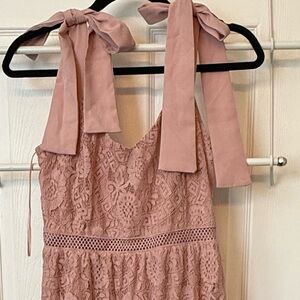 Blu Pepper Pink Lace Maxi Dress